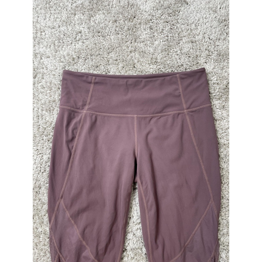 Athleta Leggings Womens Large Petite Purple Mesh High Rise Yoga Activewear Gym - Picture 3 of 11
